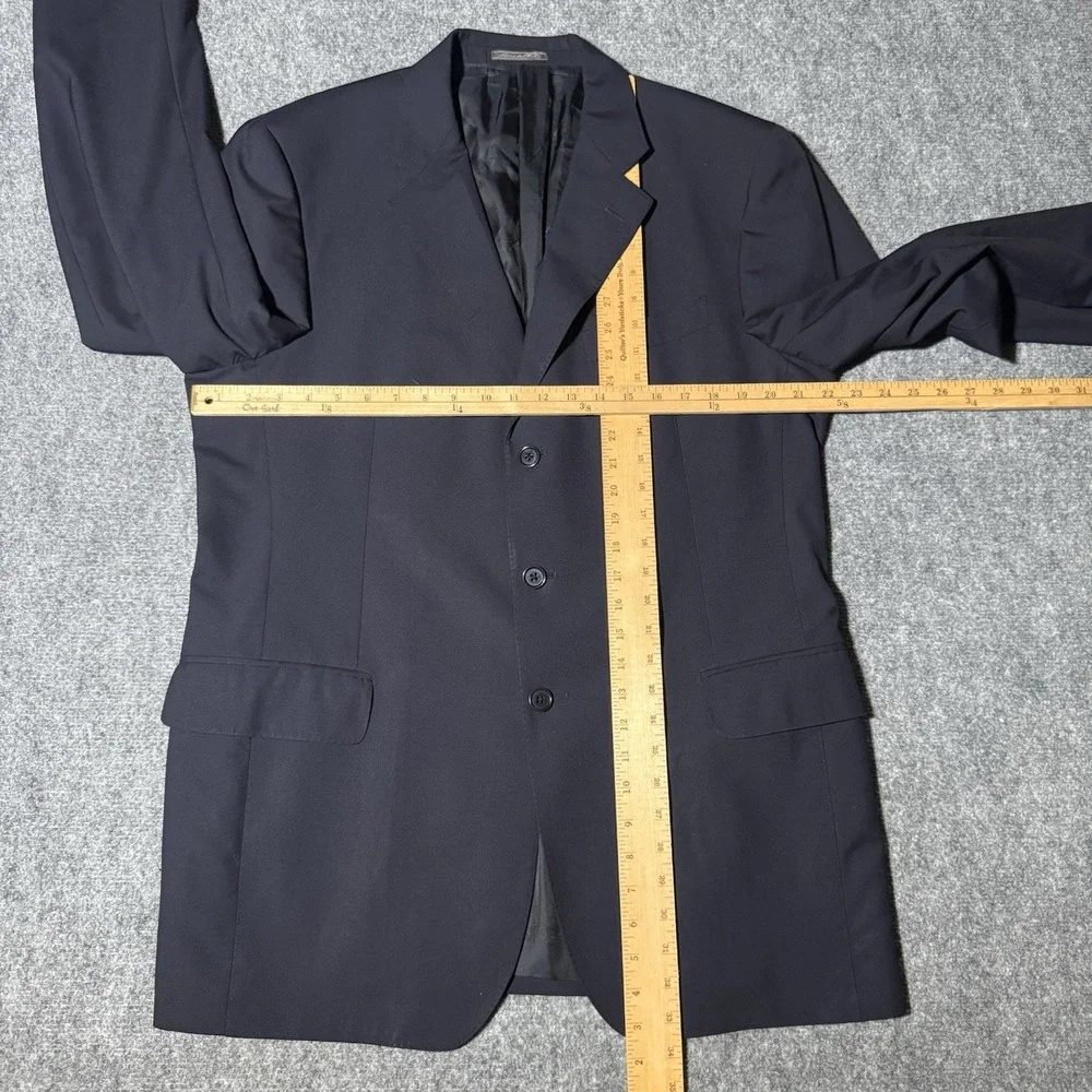 Salvatore Ferragamo Blazer 54 Navy‎ Blue Cotton Jacket Coat Wool 3-Butotn READ